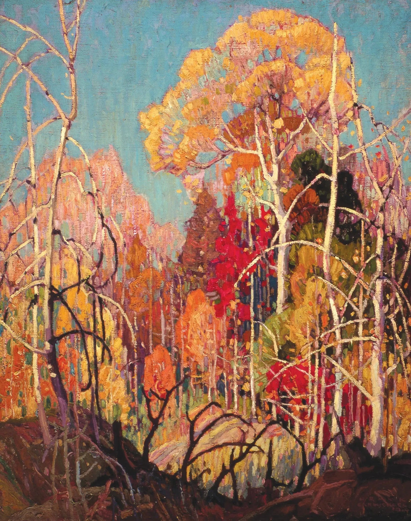 {{ product_title }} Fine Art Print | {{ product_vendor }} Jakero77 Franklin Carmichael - Autumn in Orillia (1924) Signed - 17" x 22" Fine Art Print Art Print  Jakero77