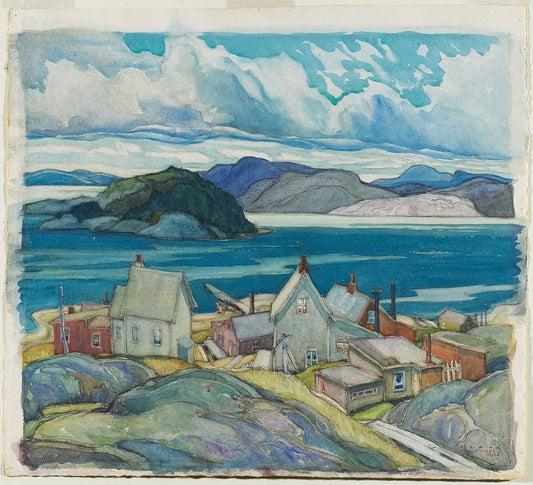 {{ product_title }} Fine Art Print | {{ product_vendor }} Jakero77 Franklin Carmichael - Jackknife Village (1926) - 17" x 22" Fine Art Print Art Print  Jakero77