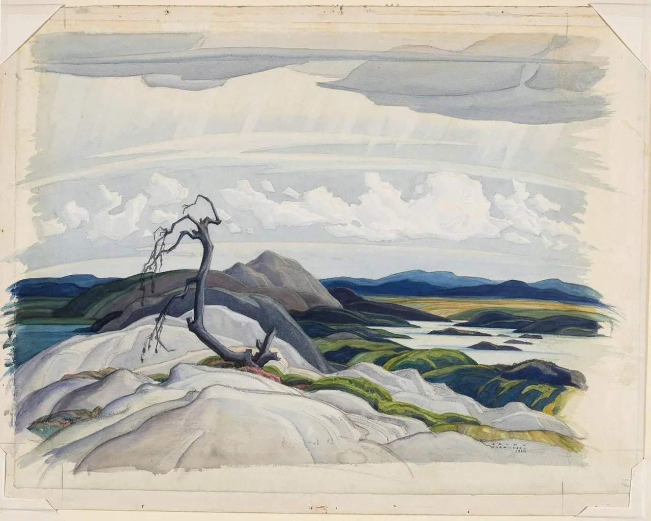 {{ product_title }} Fine Art Print | {{ product_vendor }} Jakero77 Franklin Carmichael - The Whitefish Hills 1929 Signed - 17" x 22" Fine Art Print Art Print  Jakero77