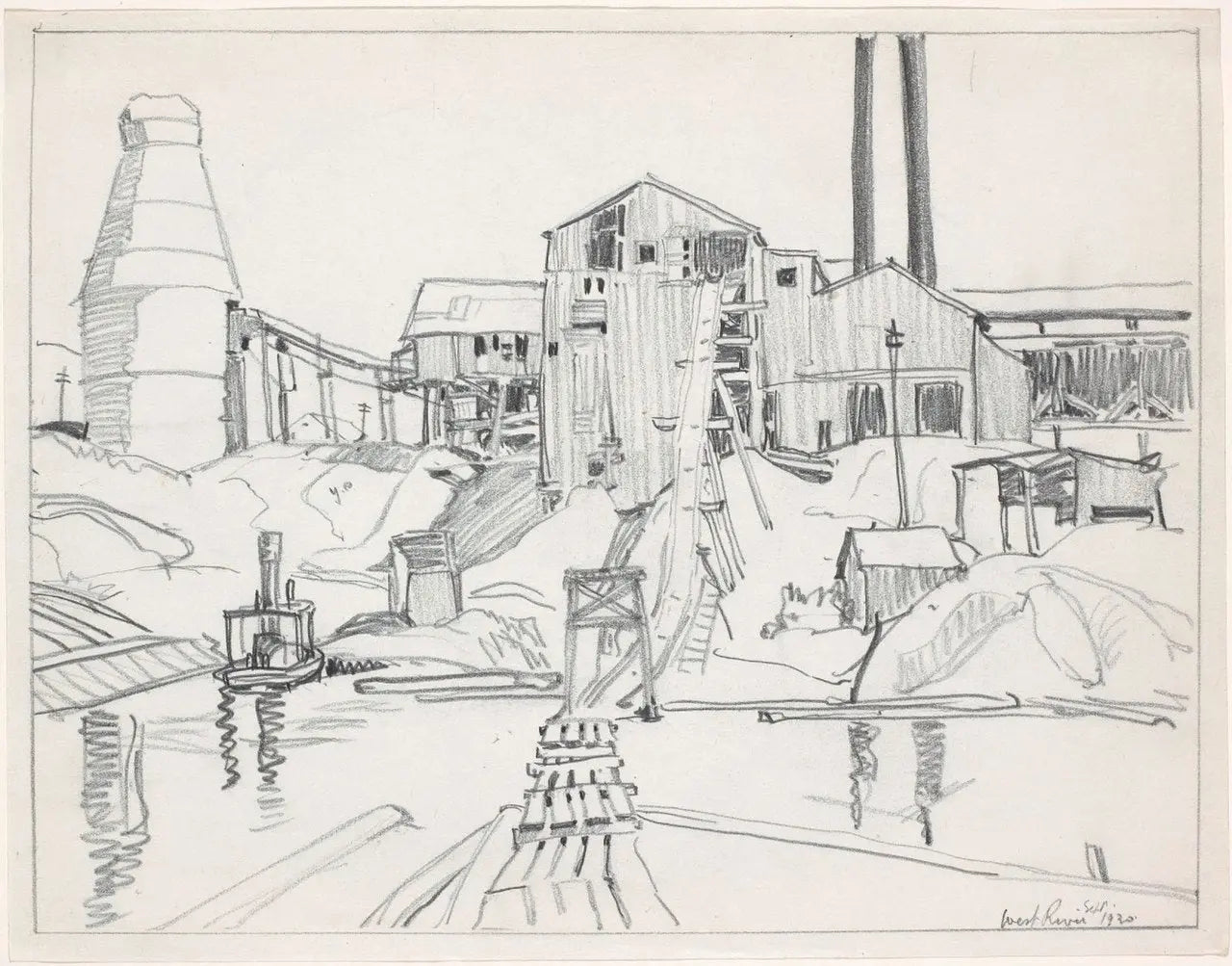 {{ product_title }} Fine Art Print | {{ product_vendor }} Jakero77 Franklin Carmichael - West River Sketch (1930) - 17" x 22" Fine Art Print Art Print  Jakero77