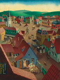 {{ product_title }} Fine Art Print | {{ product_vendor }} Jakero77 Georg Scholz - Small Town by Day (1922-23) - 17" x 22" Fine Art Print Art Print  Jakero77