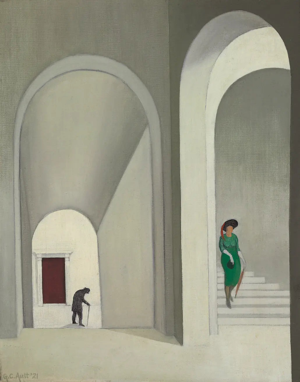 {{ product_title }} Fine Art Print | {{ product_vendor }} Jakero77 George Ault - The Stairway (1921) Signed - 17" x 22" Fine Art Print Art Print  Jakero77
