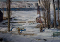 {{ product_title }} Fine Art Print | {{ product_vendor }} Jakero77 George Bellows - A Morning Snow, Hudson River (1910) Signed -17" x 22" Art Print Art Print  Jakero77
