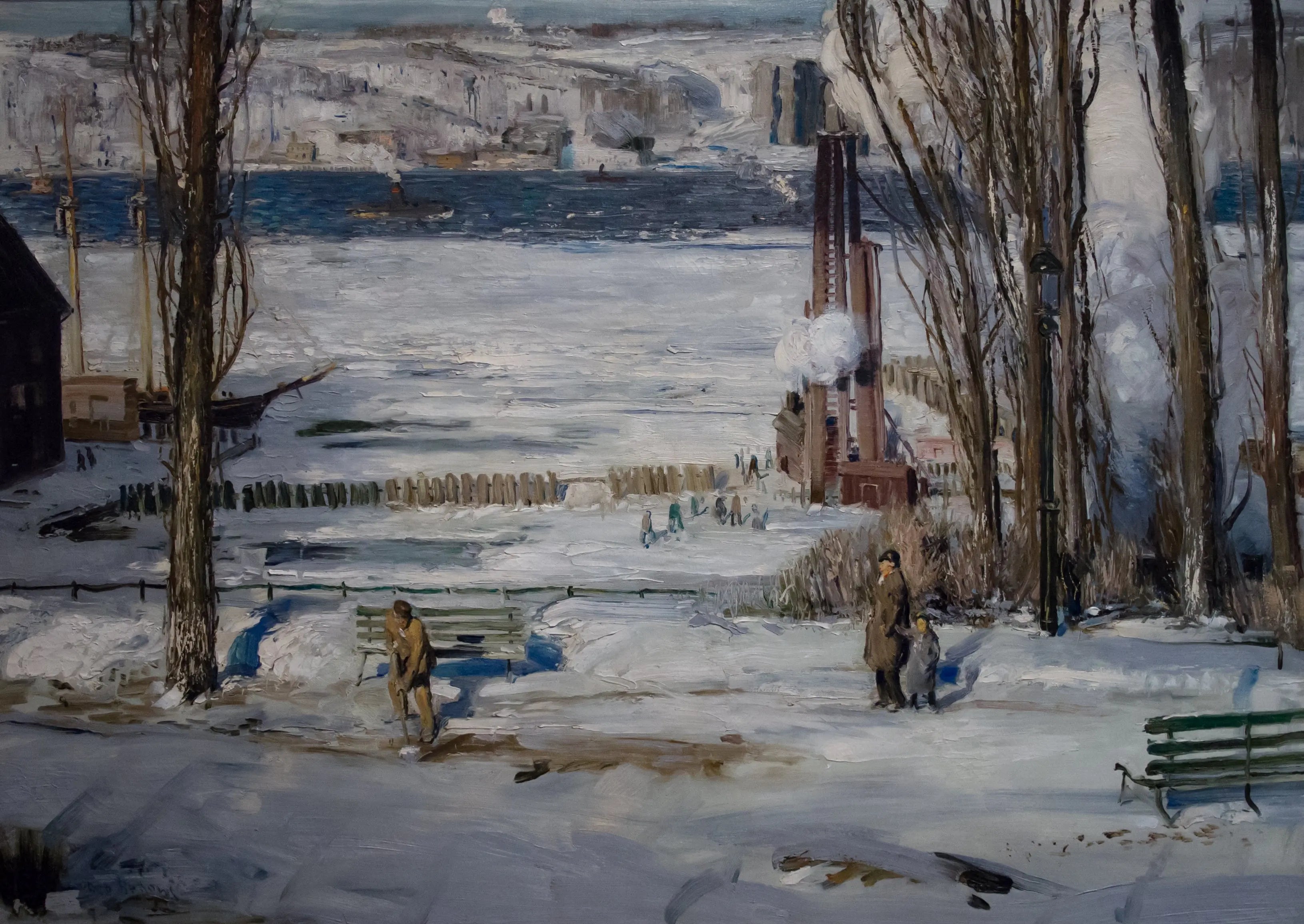 {{ product_title }} Fine Art Print | {{ product_vendor }} Jakero77 George Bellows - A Morning Snow, Hudson River (1910) Signed -17" x 22" Art Print Art Print  Jakero77
