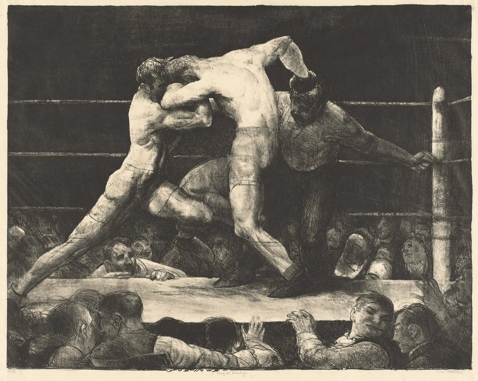 {{ product_title }} Fine Art Print | {{ product_vendor }} Jakero77 George Bellows - A Stag at Sharkey's (1917) Signed - 17" x 22" Fine Art Print Art Print  Jakero77