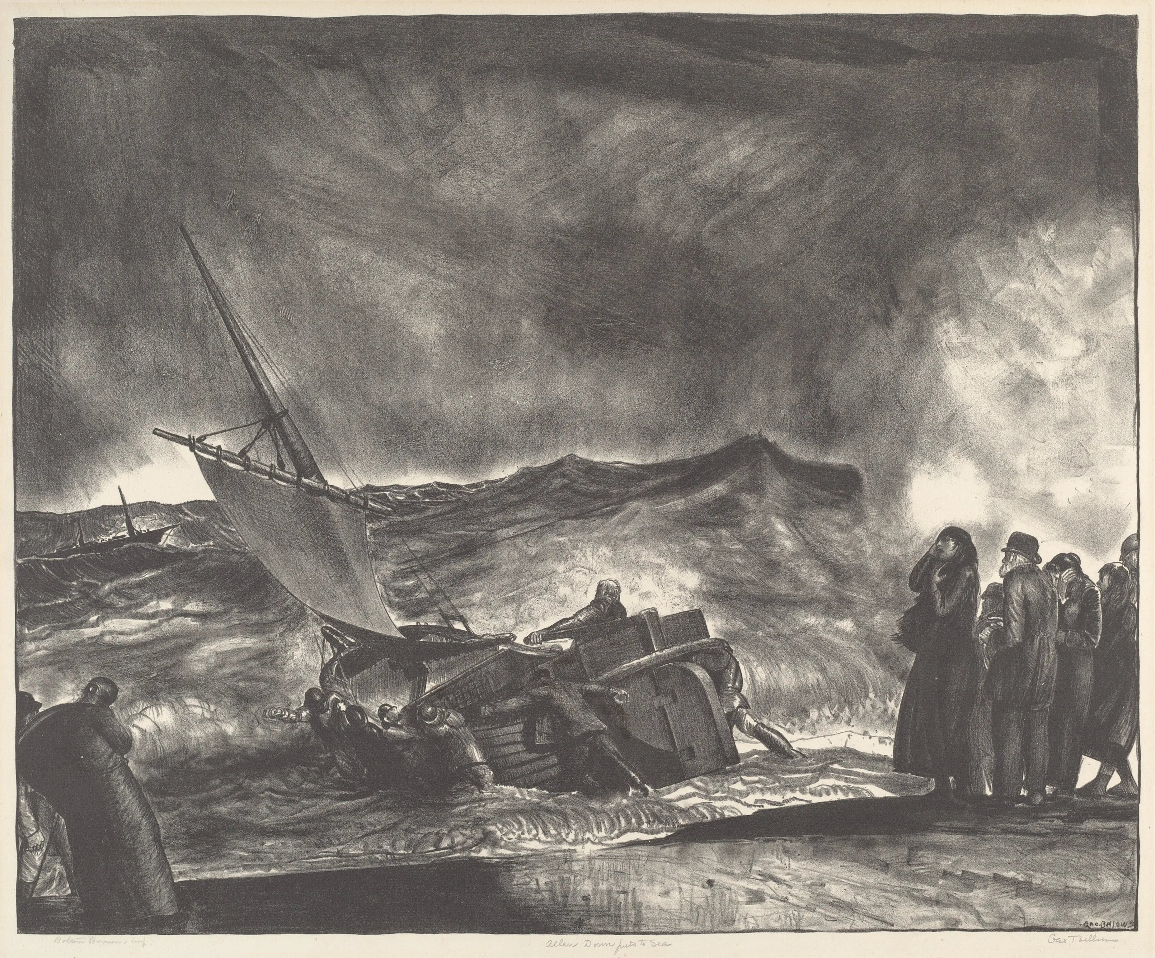 {{ product_title }} Fine Art Print | {{ product_vendor }} Jakero77 George Bellows - Allan Donn Puts to Sea (1923) Signed - 17" x 22" Fine Art Print Art Print  Jakero77