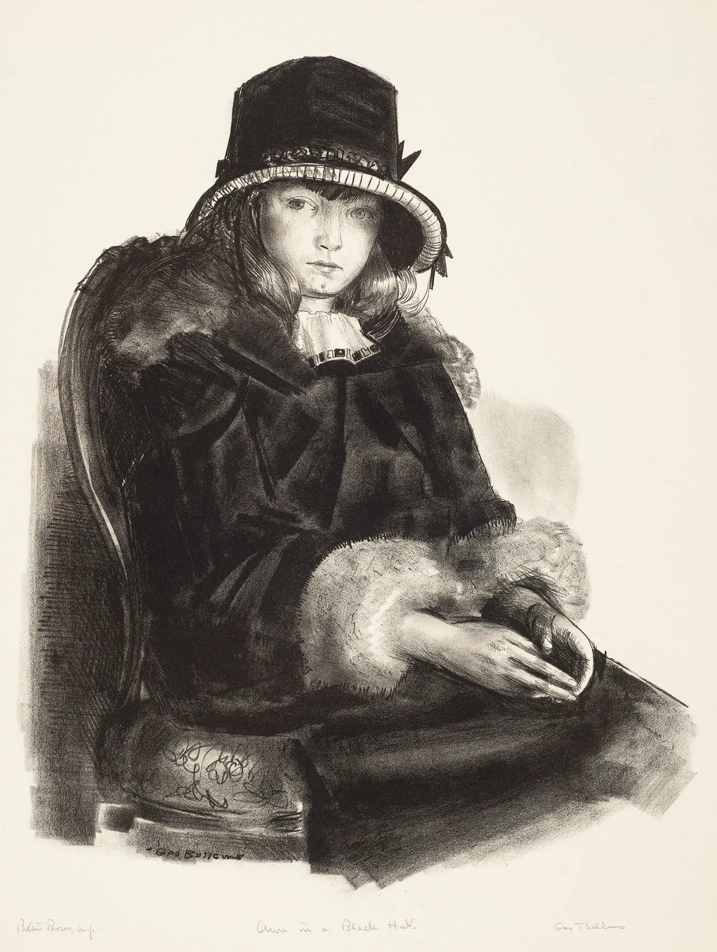 {{ product_title }} Fine Art Print | {{ product_vendor }} Jakero77 George Bellows - Ann in a Black Hat (1923) Signed - 17" x 22" Fine Art Print Art Print  Jakero77