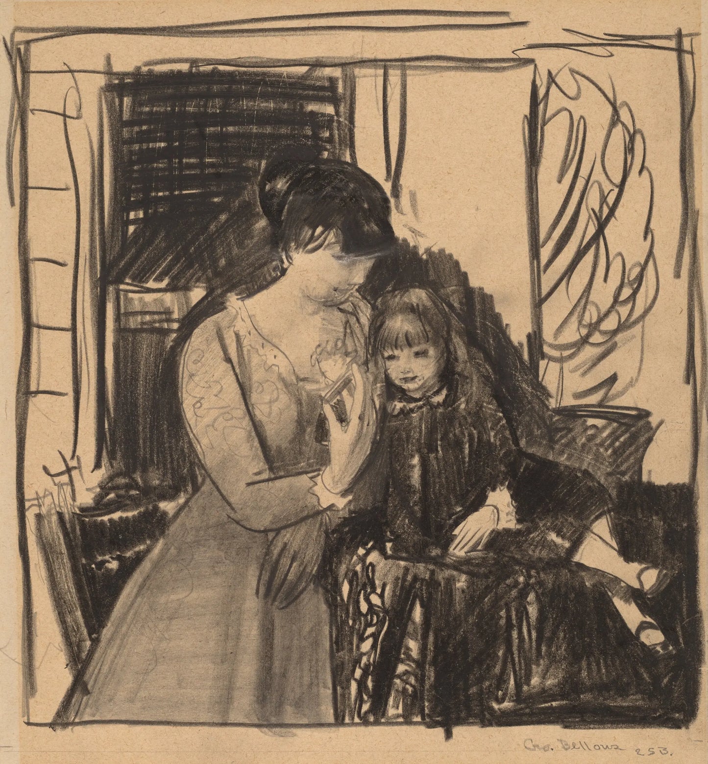 {{ product_title }} Fine Art Print | {{ product_vendor }} Jakero77 George Bellows - Anne and Her Mother (1917) Signed - 17" x 22" Fine Art Print Art Print  Jakero77