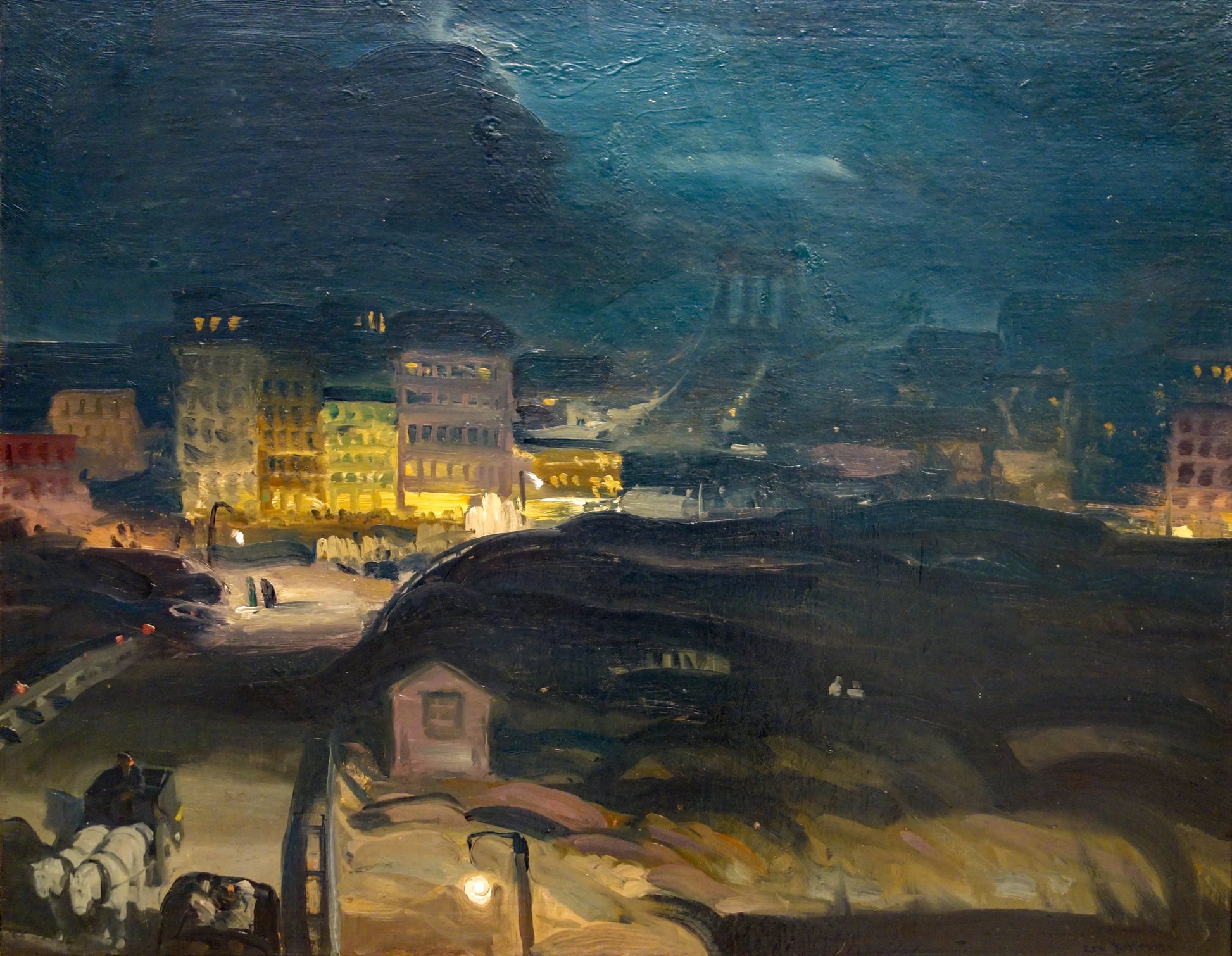 {{ product_title }} Fine Art Print | {{ product_vendor }} Jakero77 George Bellows - Approach to the Bridge at Night (1913) Signed - 17" x 22" Print Art Print  Jakero77