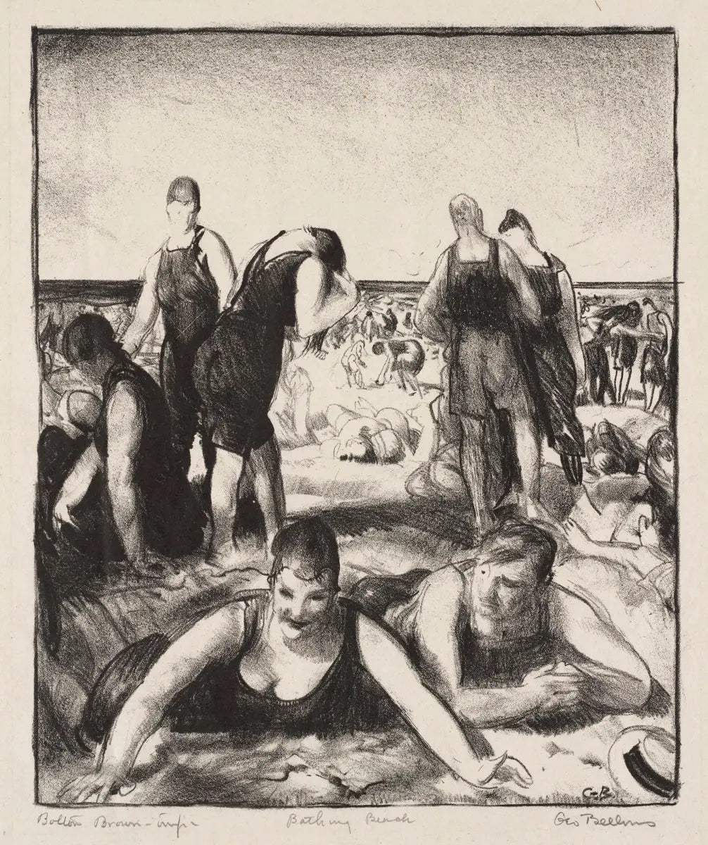 {{ product_title }} Fine Art Print | {{ product_vendor }} Jakero77 George Bellows - Bathing Beach (1921) Signed - 17" x 22" Fine Art Print Art Print  Jakero77