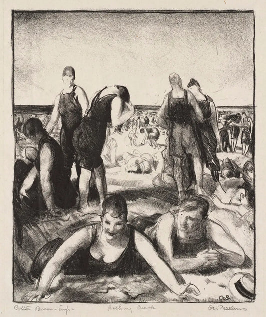 {{ product_title }} Fine Art Print | {{ product_vendor }} Jakero77 George Bellows - Bathing Beach (1921) Signed - 17" x 22" Fine Art Print Art Print  Jakero77