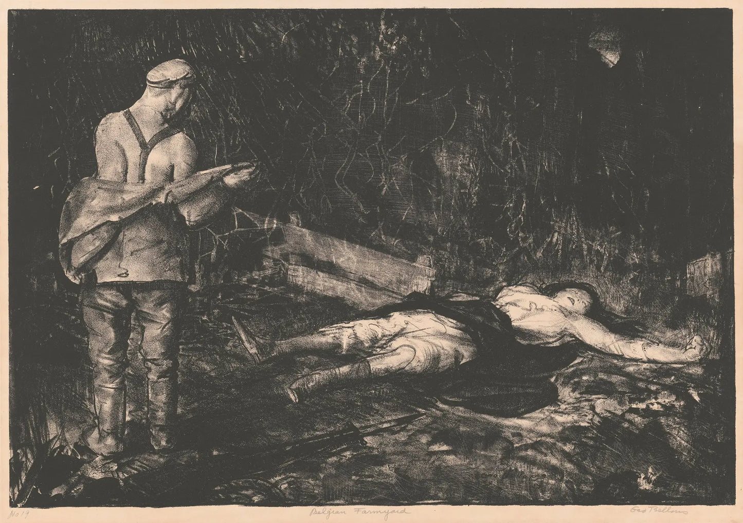 {{ product_title }} Fine Art Print | {{ product_vendor }} Jakero77 George Bellows - Belgian Farmyard (1918) Signed - 17" x 22" Fine Art Print Art Print  Jakero77