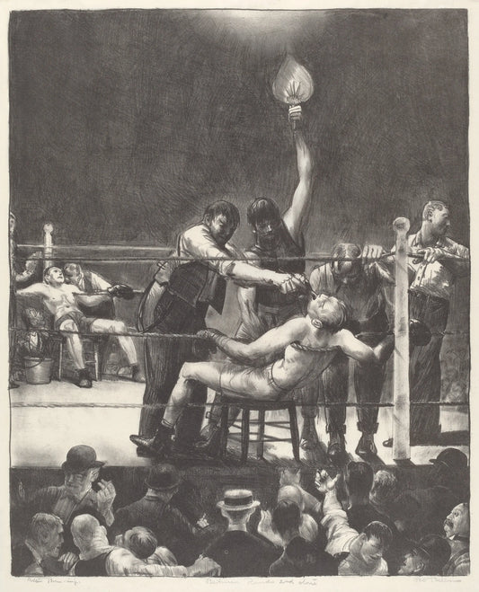 {{ product_title }} Fine Art Print | {{ product_vendor }} Jakero77 George Bellows - Between Rounds Boxing, 2nd Stone (1923) Signed - 17" x 22" Print Art Print  Jakero77