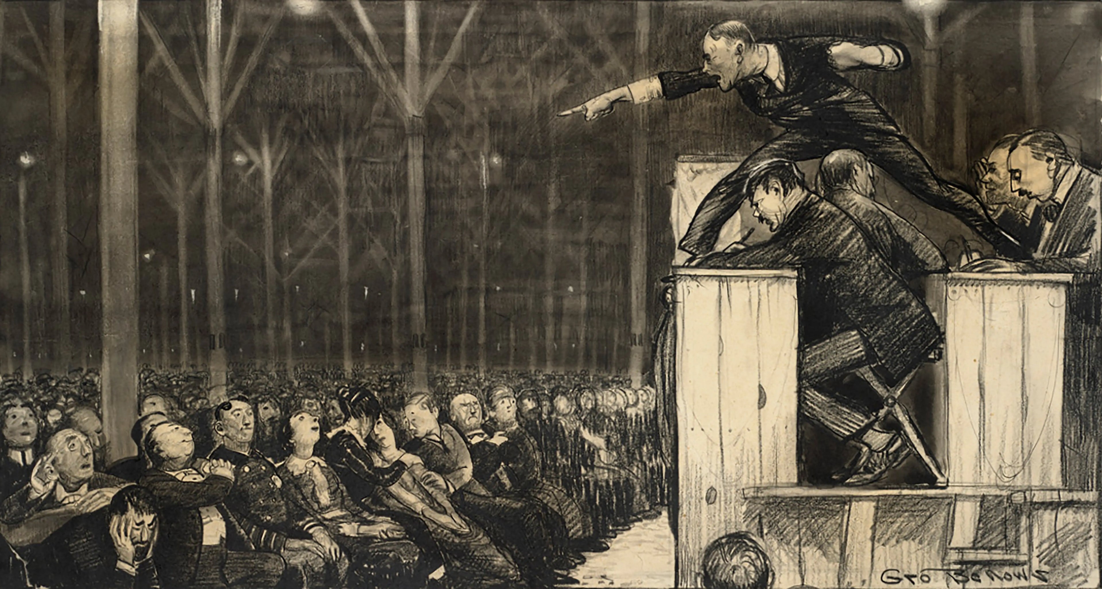 {{ product_title }} Fine Art Print | {{ product_vendor }} Jakero77 George Bellows - Billy Sunday Preaching (1915) Signed - 17" x 22" Fine Art Print Art Print  Jakero77