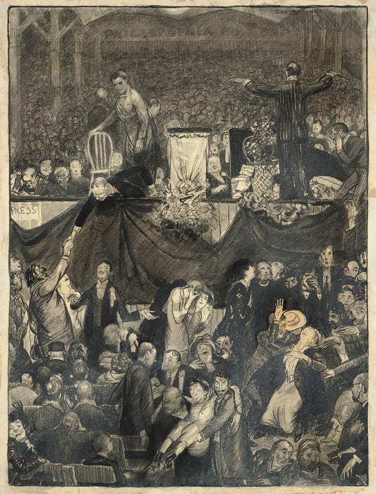 {{ product_title }} Fine Art Print | {{ product_vendor }} Jakero77 George Bellows - Billy Sunday and the Sawdust Trail (1915) Signed - 17" x 22" Print Art Print  Jakero77