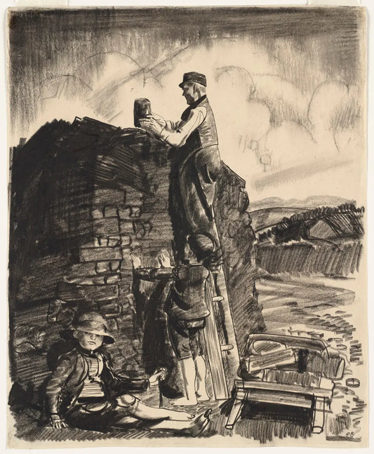{{ product_title }} Fine Art Print | {{ product_vendor }} Jakero77 George Bellows - Builders Sketch (1922) Signed - 17" x 22" Fine Art Print Art Print  Jakero77