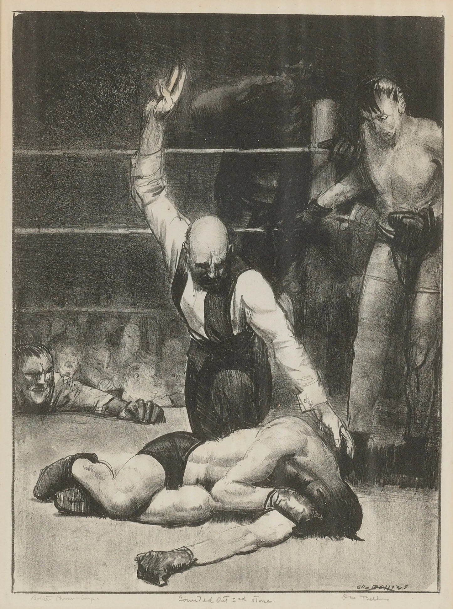{{ product_title }} Fine Art Print | {{ product_vendor }} Jakero77 George Bellows - Counted Out No. 2 Boxing Match (1921) Signed  - 17" x 22" Print Art Print  Jakero77