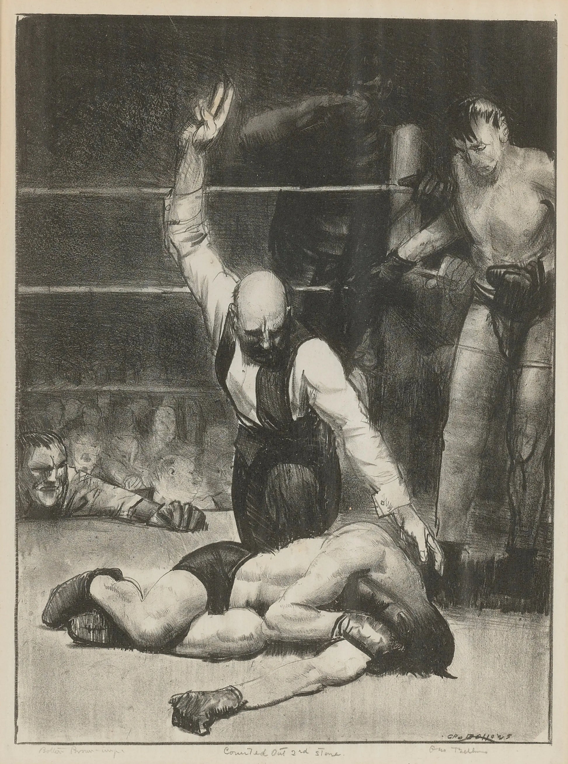 {{ product_title }} Fine Art Print | {{ product_vendor }} Jakero77 George Bellows - Counted Out No. 2 Boxing Match (1921) Signed  - 17" x 22" Print Art Print  Jakero77