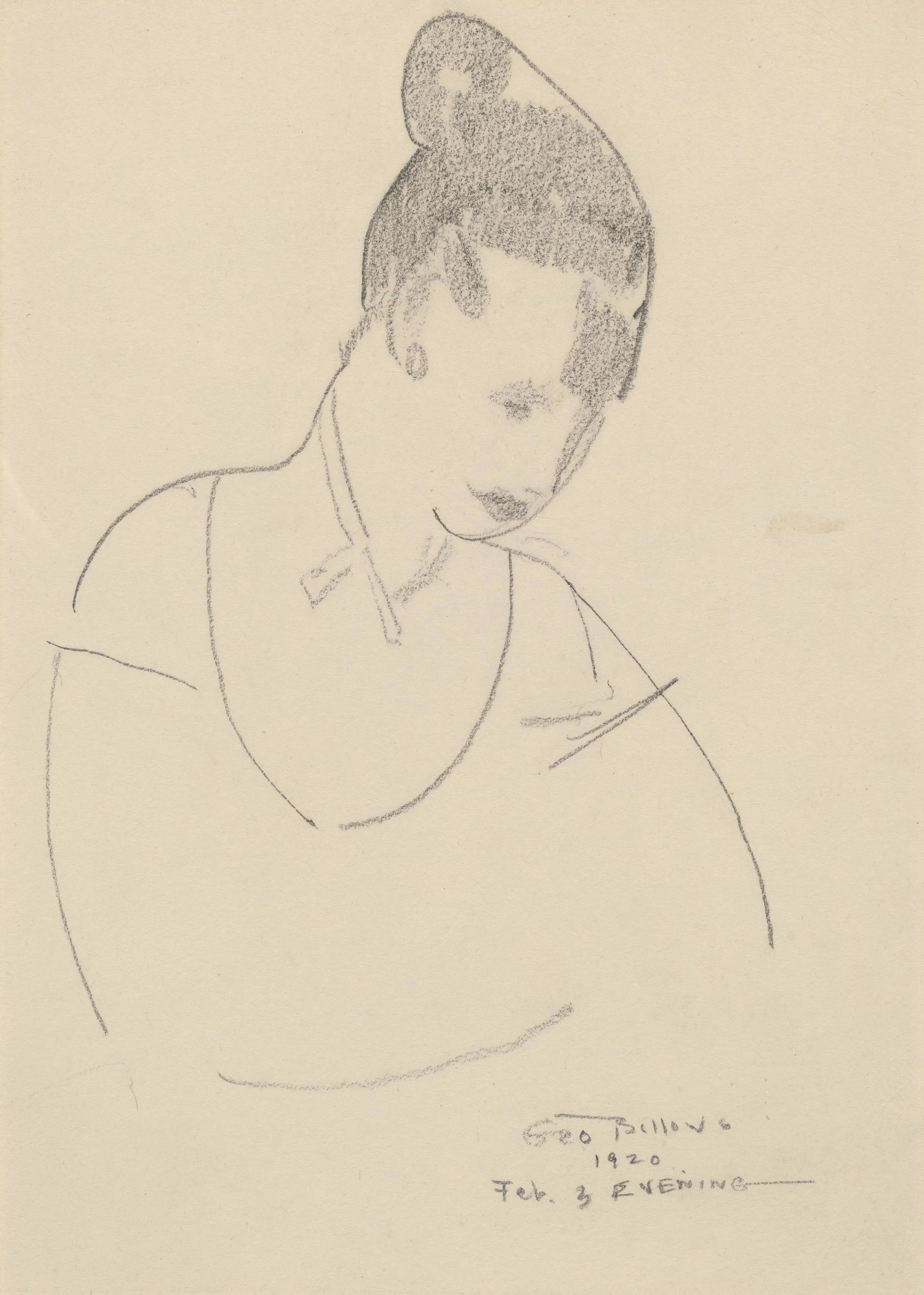 {{ product_title }} Fine Art Print | {{ product_vendor }} Jakero77 George Bellows - Elsie Speicher Sketch Portrait (1920) Signed - 17" x 22" Print Art Print  Jakero77