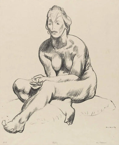 {{ product_title }} Fine Art Print | {{ product_vendor }} Jakero77 George Bellows - Female Nude with Folded Hands (1917) Signed - 17" x 22" Art Print Art Print  Jakero77