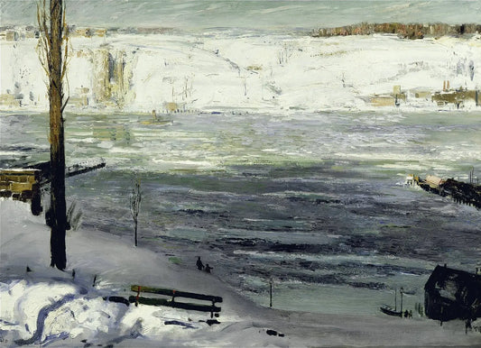 {{ product_title }} Fine Art Print | {{ product_vendor }} Jakero77 George Bellows - Floating Ice on the Hudson (1910) Signed - 17"x22" Fine Art Print Art Print  Jakero77
