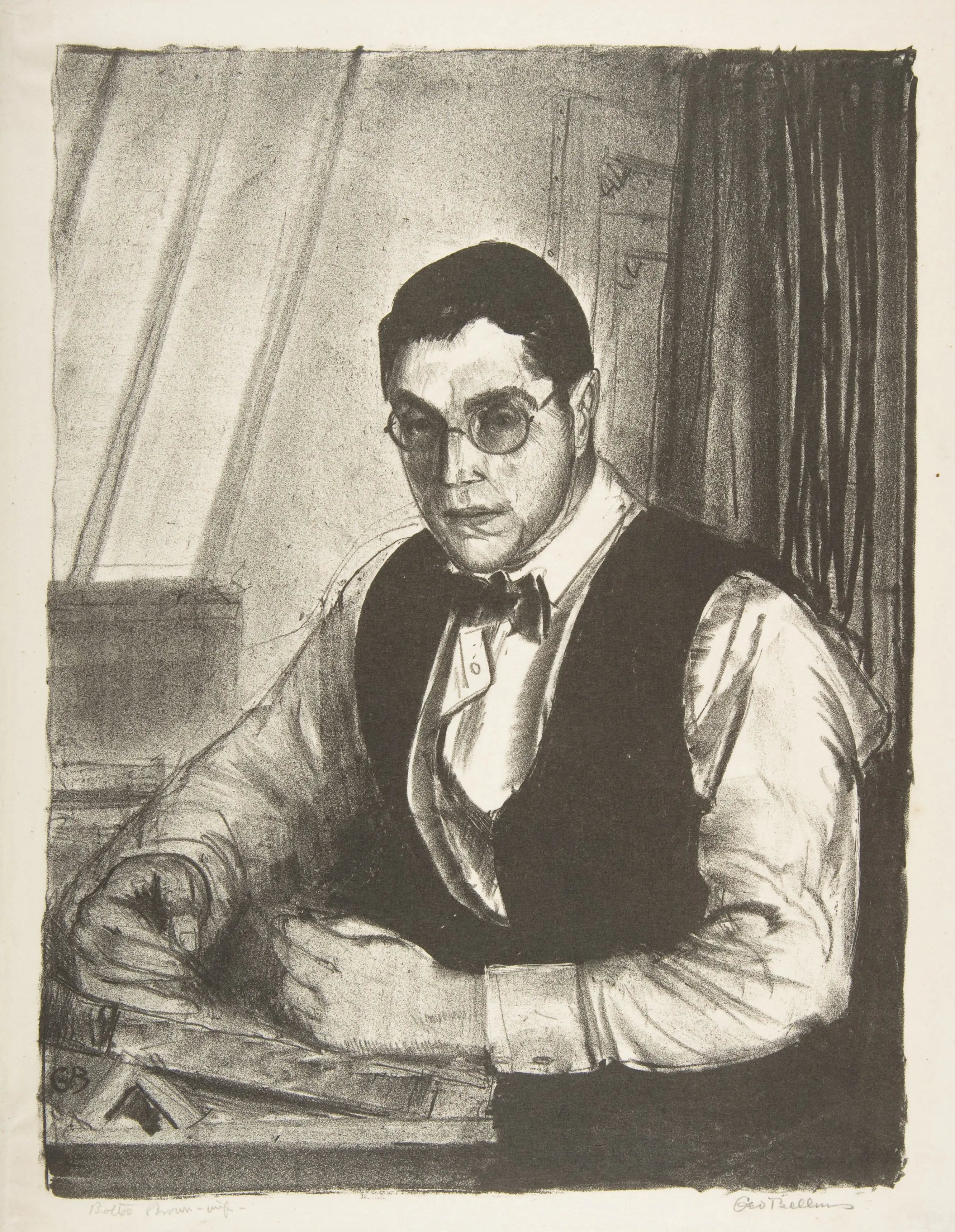 {{ product_title }} Fine Art Print | {{ product_vendor }} Jakero77 George Bellows - Gene Speicher Drawing on a Stone (1921) Signed - 17" x 22" Print Art Print  Jakero77