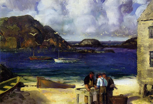 {{ product_title }} Fine Art Print | {{ product_vendor }} Jakero77 George Bellows - Harbor at Monhegan (1913) Signed - 17" x 22" Fine Art Print Art Print  Jakero77