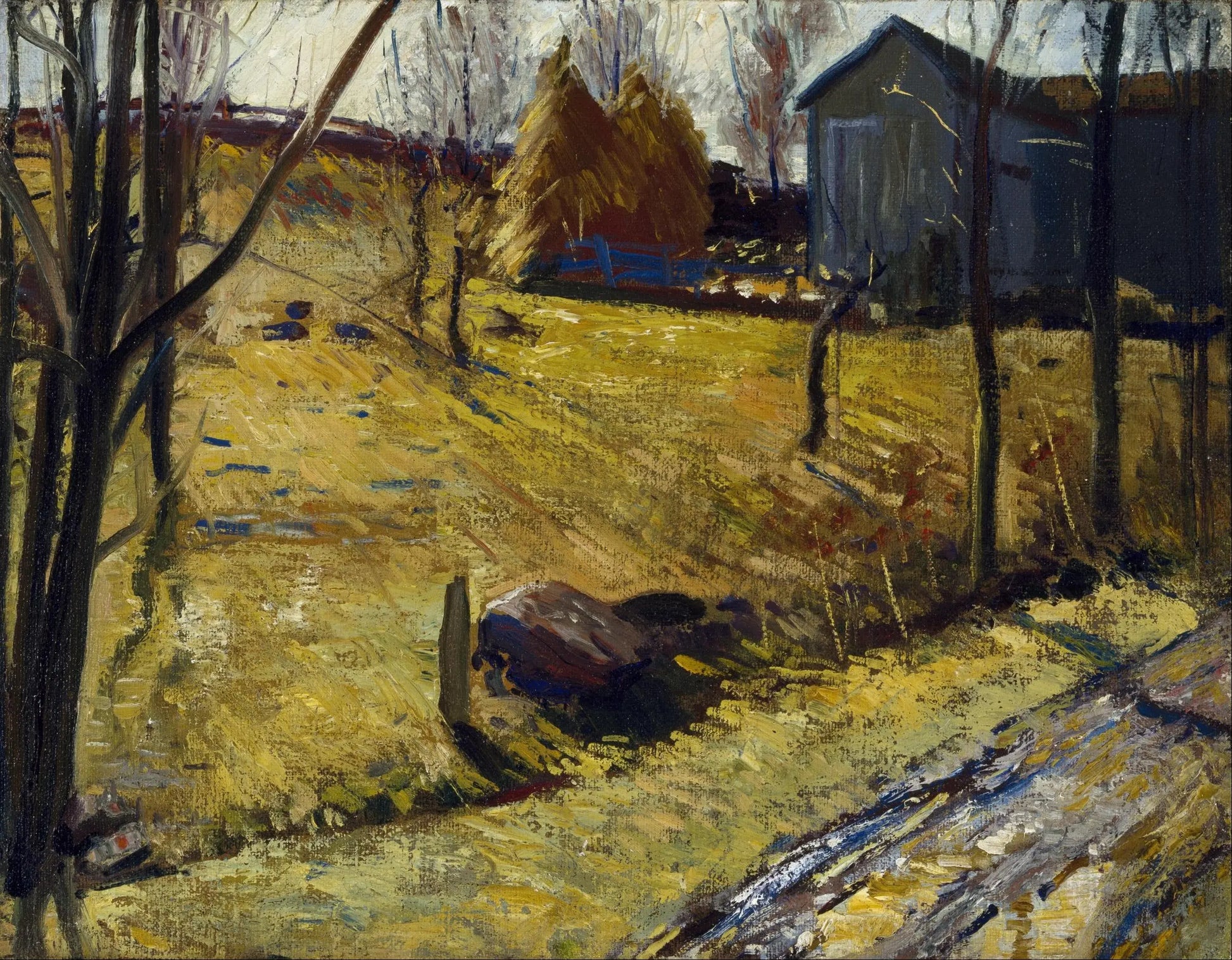 {{ product_title }} Fine Art Print | {{ product_vendor }} Jakero77 George Bellows - Haystacks and Barn (1909) - 17" x 22" Fine Art Print Art Print  Jakero77