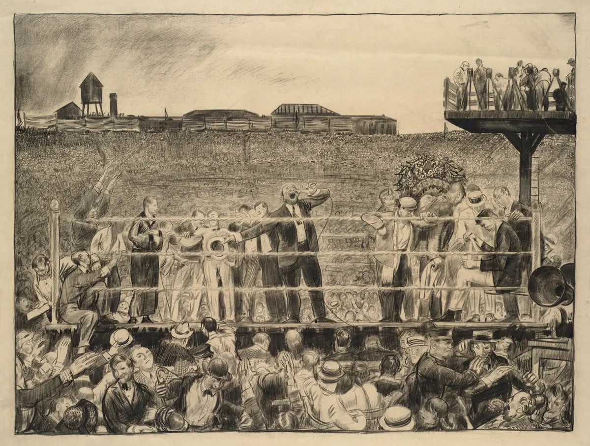 {{ product_title }} Fine Art Print | {{ product_vendor }} Jakero77 George Bellows - Introducing Georges Carpentier (1921) Signed -17" x 22" Art Print Art Print  Jakero77