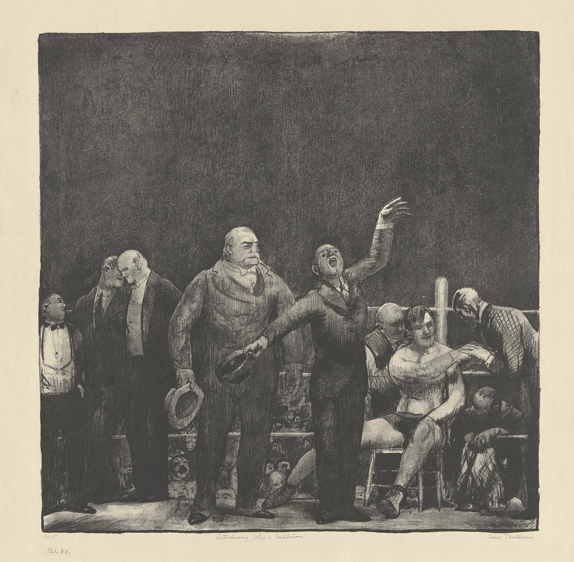 {{ product_title }} Fine Art Print | {{ product_vendor }} Jakero77 George Bellows - Introducing John L. Sullivan Boxing Match (1916) Signed - 17"x22" Fine Art Print Art Print  Jakero77