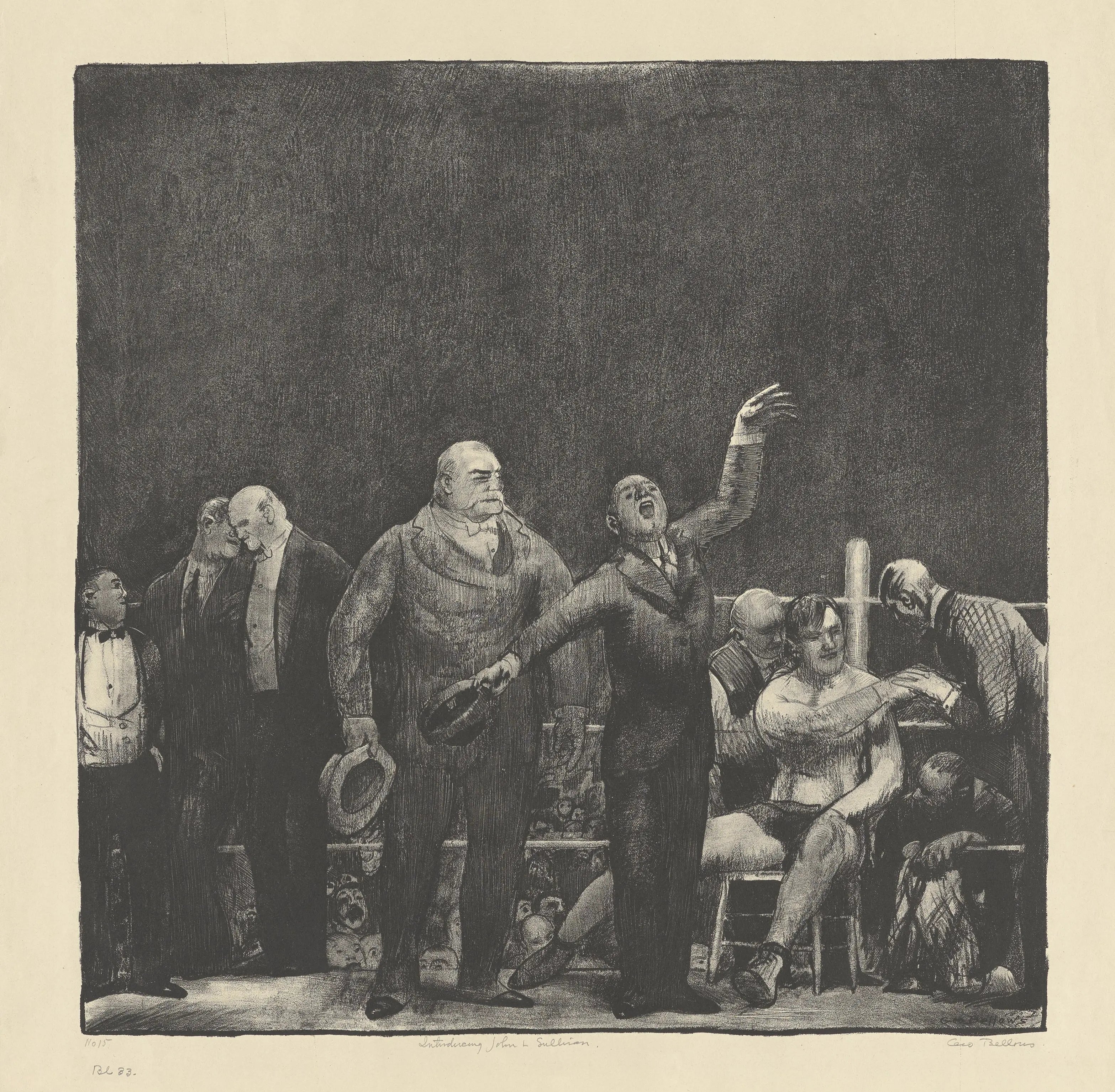 {{ product_title }} Fine Art Print | {{ product_vendor }} Jakero77 George Bellows - Introducing John L. Sullivan Boxing Match (1916) Signed - 17"x22" Fine Art Print Art Print  Jakero77