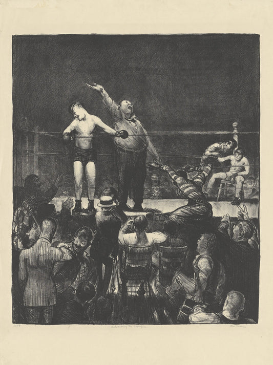 {{ product_title }} Fine Art Print | {{ product_vendor }} Jakero77 George Bellows - Introducing the Champion Boxing (1916) Signed - 17"x22" Art Print Art Print  Jakero77