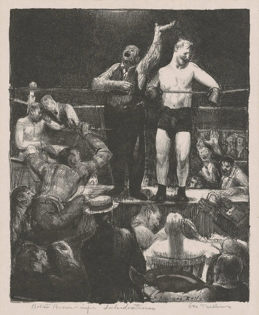 {{ product_title }} Fine Art Print | {{ product_vendor }} Jakero77 George Bellows - Introductions Boxing Match (1921) Signed - 17"x22" Fine Art Print Art Print  Jakero77