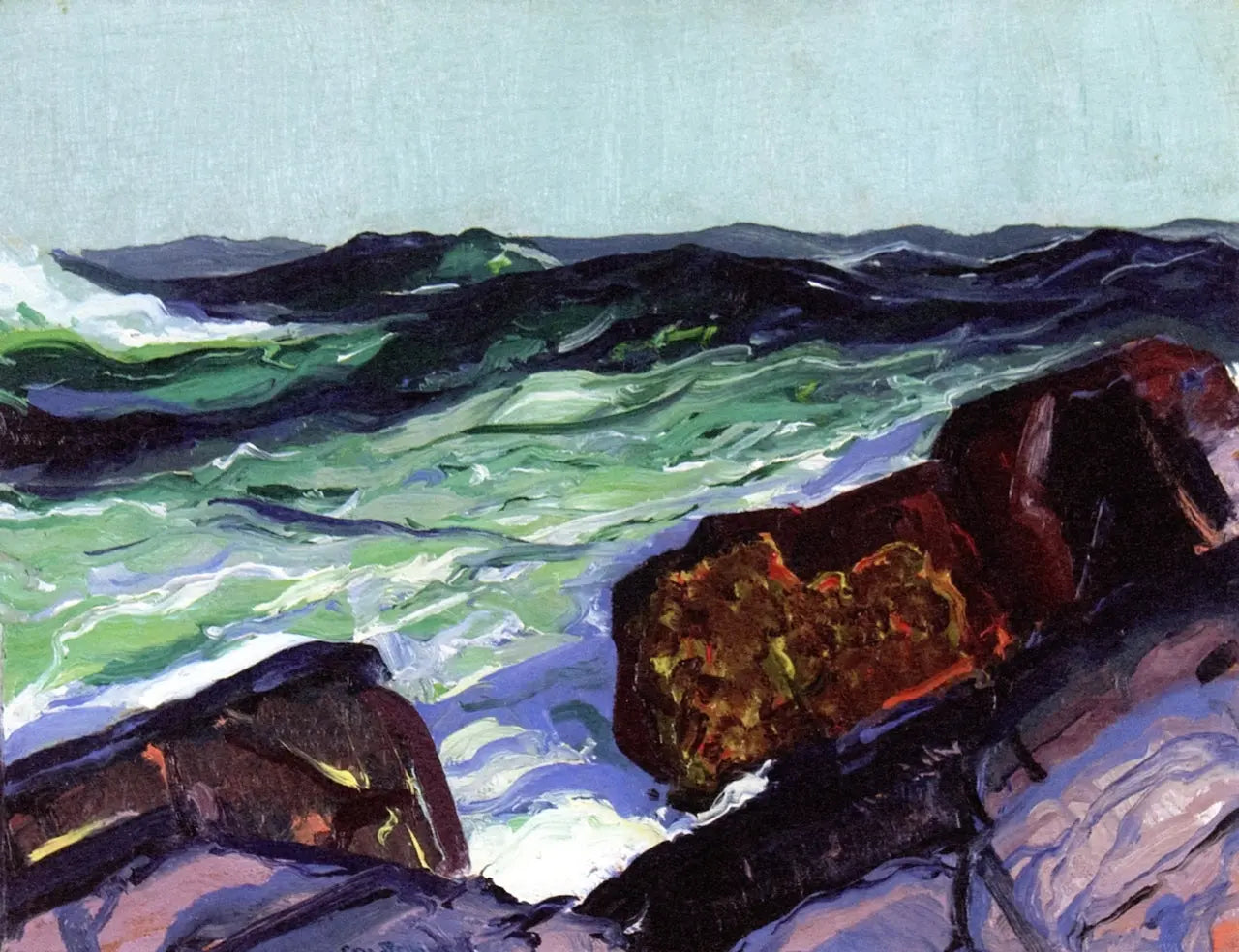 {{ product_title }} Fine Art Print | {{ product_vendor }} Jakero77 George Bellows - Iron Coast, Monhegan (1913) - 17" x 22" Fine Art Print Art Print  Jakero77