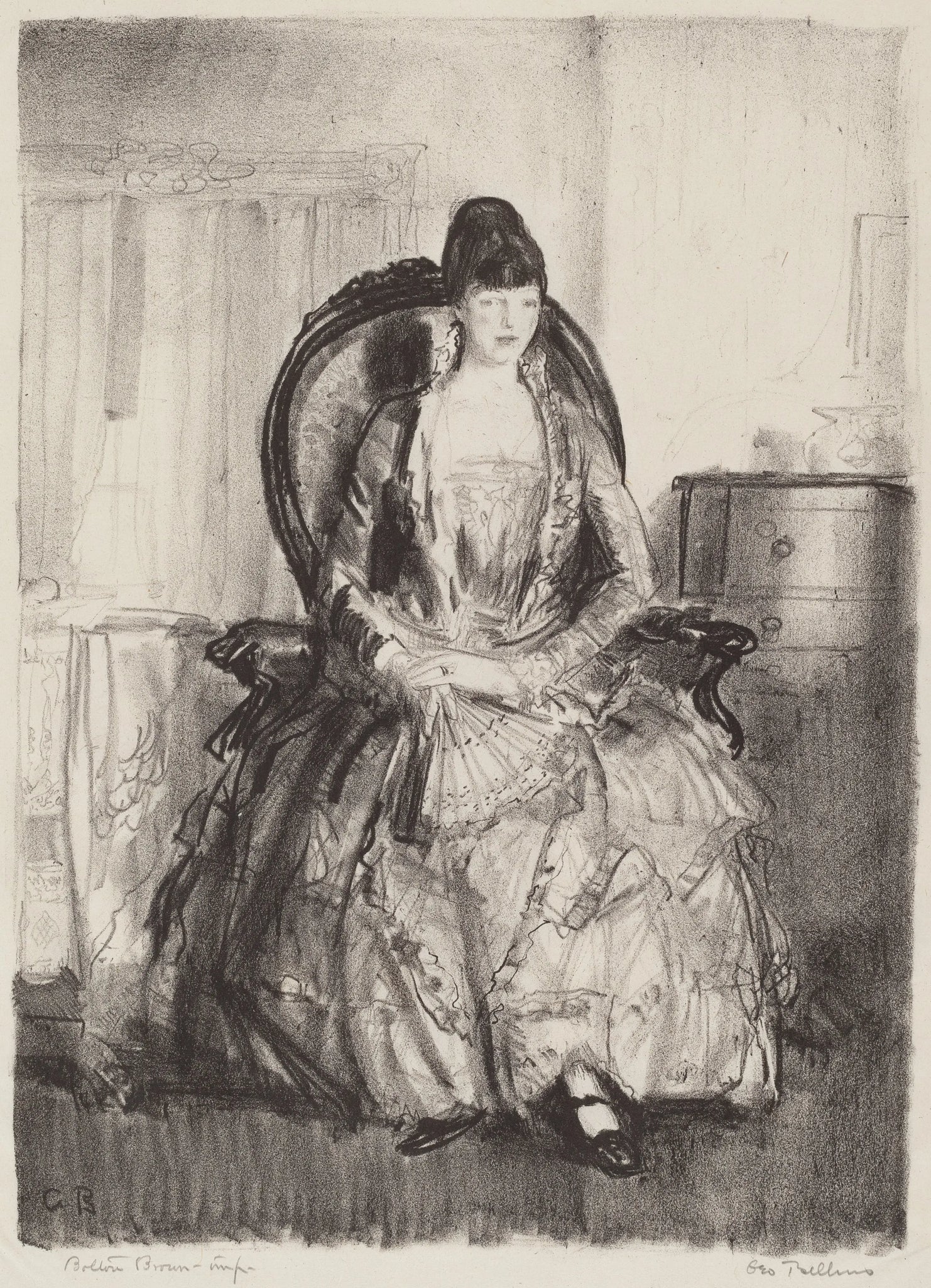 {{ product_title }} Fine Art Print | {{ product_vendor }} Jakero77 George Bellows - Lady with a Fan (1921) Signed - 17" x 22" Fine Art Print Art Print  Jakero77