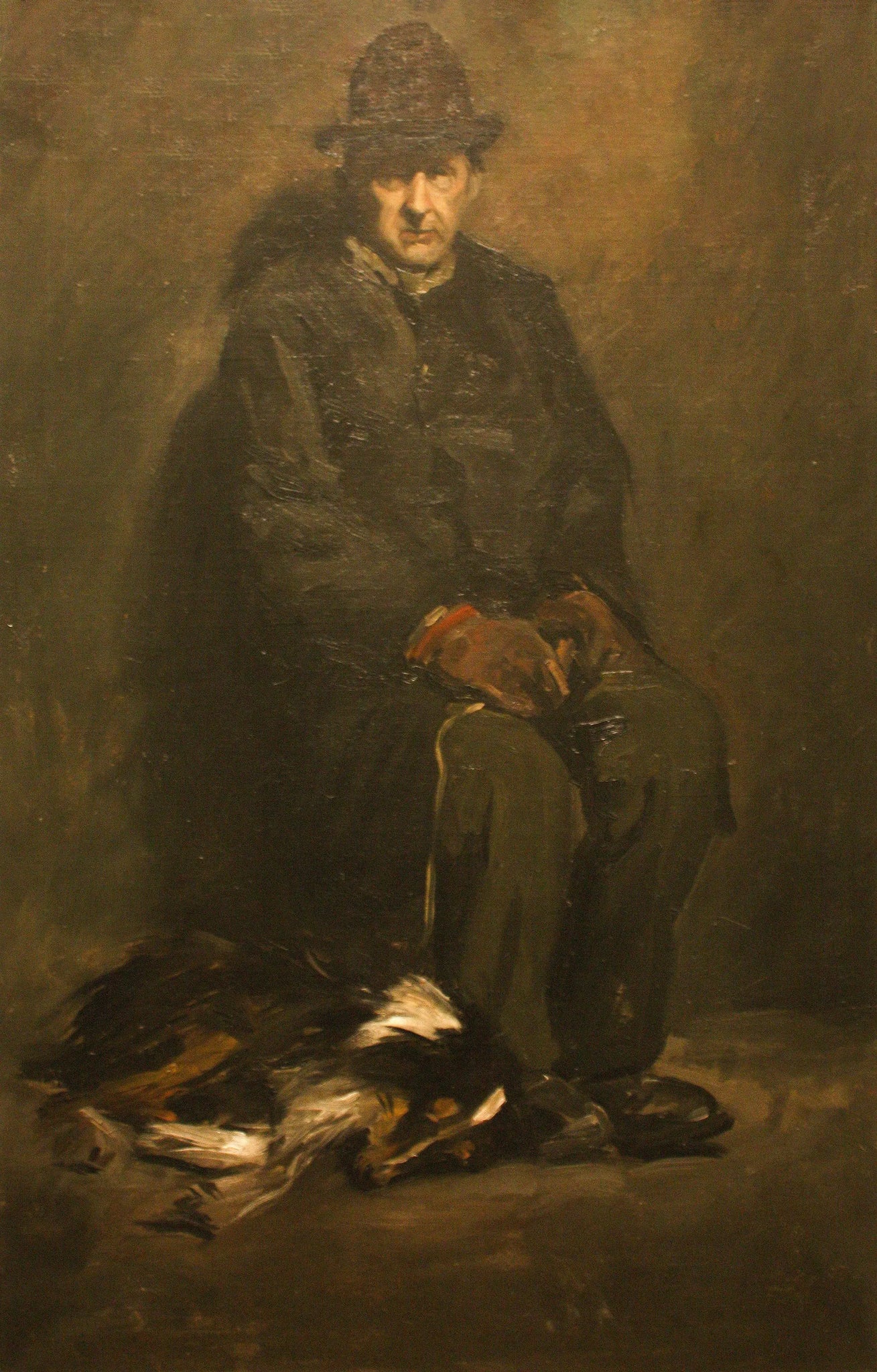 {{ product_title }} Fine Art Print | {{ product_vendor }} Jakero77 George Bellows - Man and Dog (1905) Border Collie - 17" x 22" Fine Art Print Art Print  Jakero77