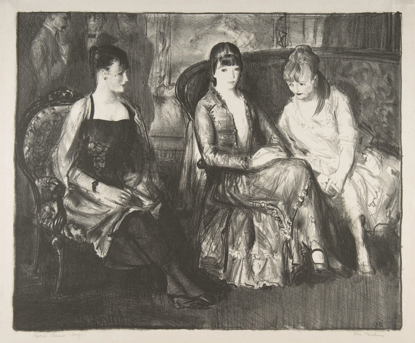 {{ product_title }} Fine Art Print | {{ product_vendor }} Jakero77 George Bellows - Marjorie, Emma, and Elsie (1921) Signed - 17" x 22" Art Print Art Print  Jakero77