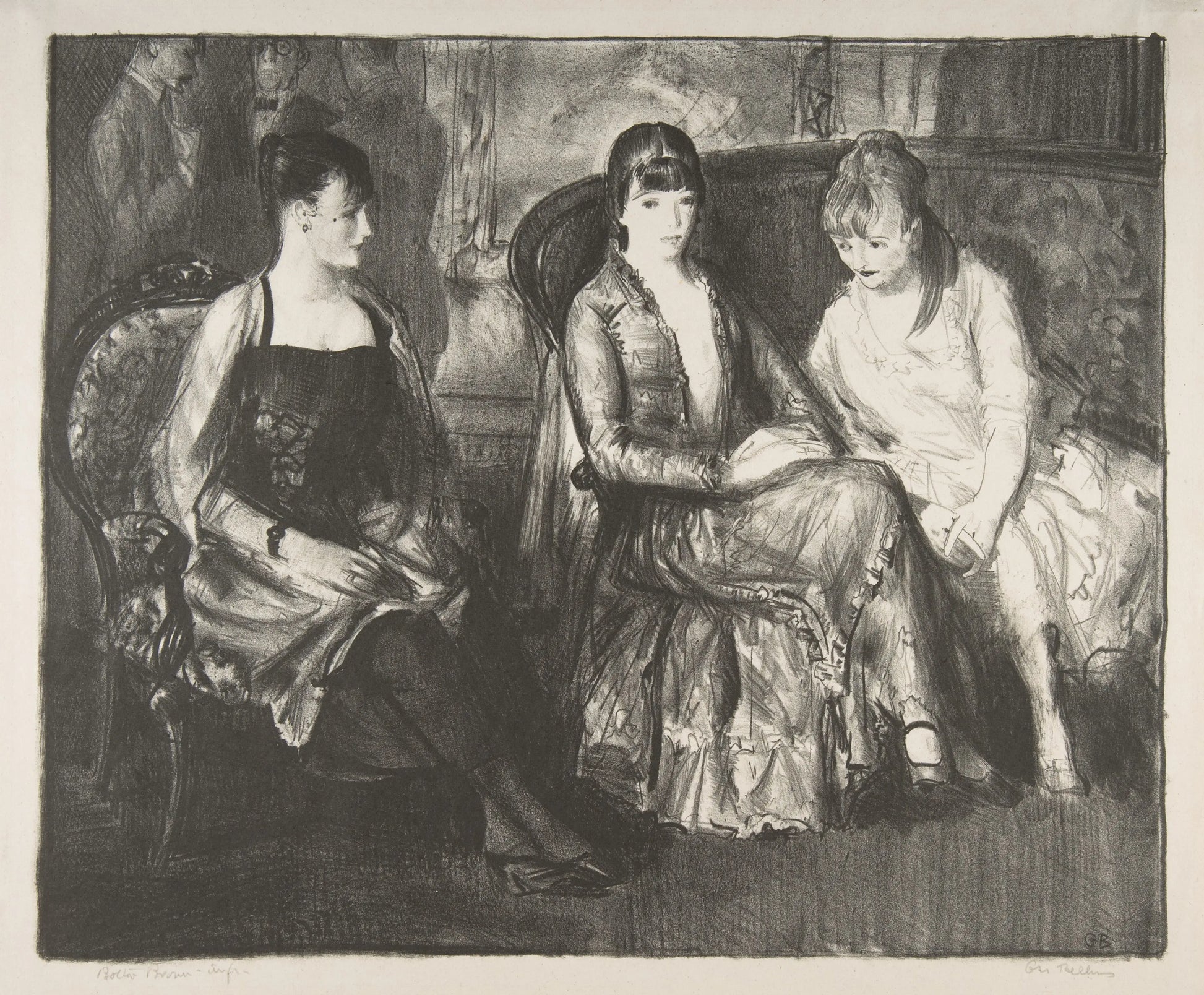{{ product_title }} Fine Art Print | {{ product_vendor }} Jakero77 George Bellows - Marjorie, Emma, and Elsie (1921) Signed - 17" x 22" Art Print Art Print  Jakero77