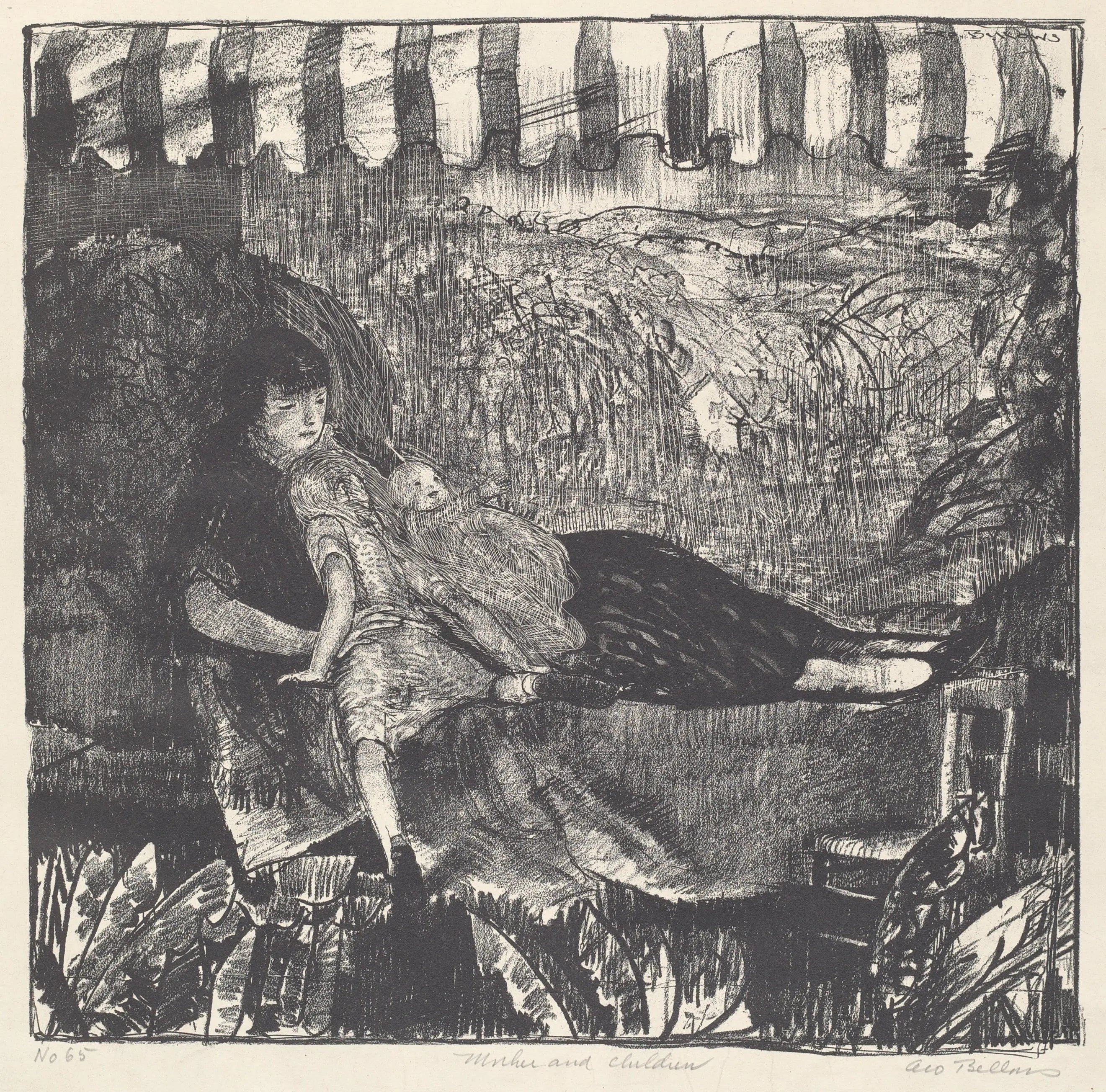 {{ product_title }} Fine Art Print | {{ product_vendor }} Jakero77 George Bellows - Mother and Children (1916) Signed - 17" x 22" Fine Art Print Art Print  Jakero77