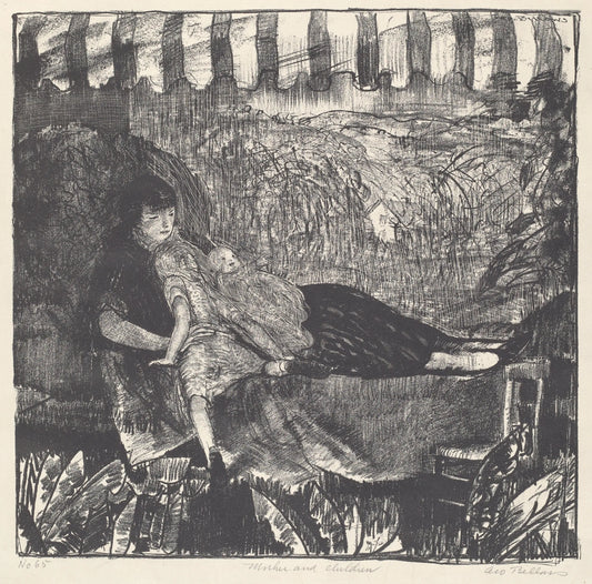 {{ product_title }} Fine Art Print | {{ product_vendor }} Jakero77 George Bellows - Mother and Children (1916) Signed - 17" x 22" Fine Art Print Art Print  Jakero77