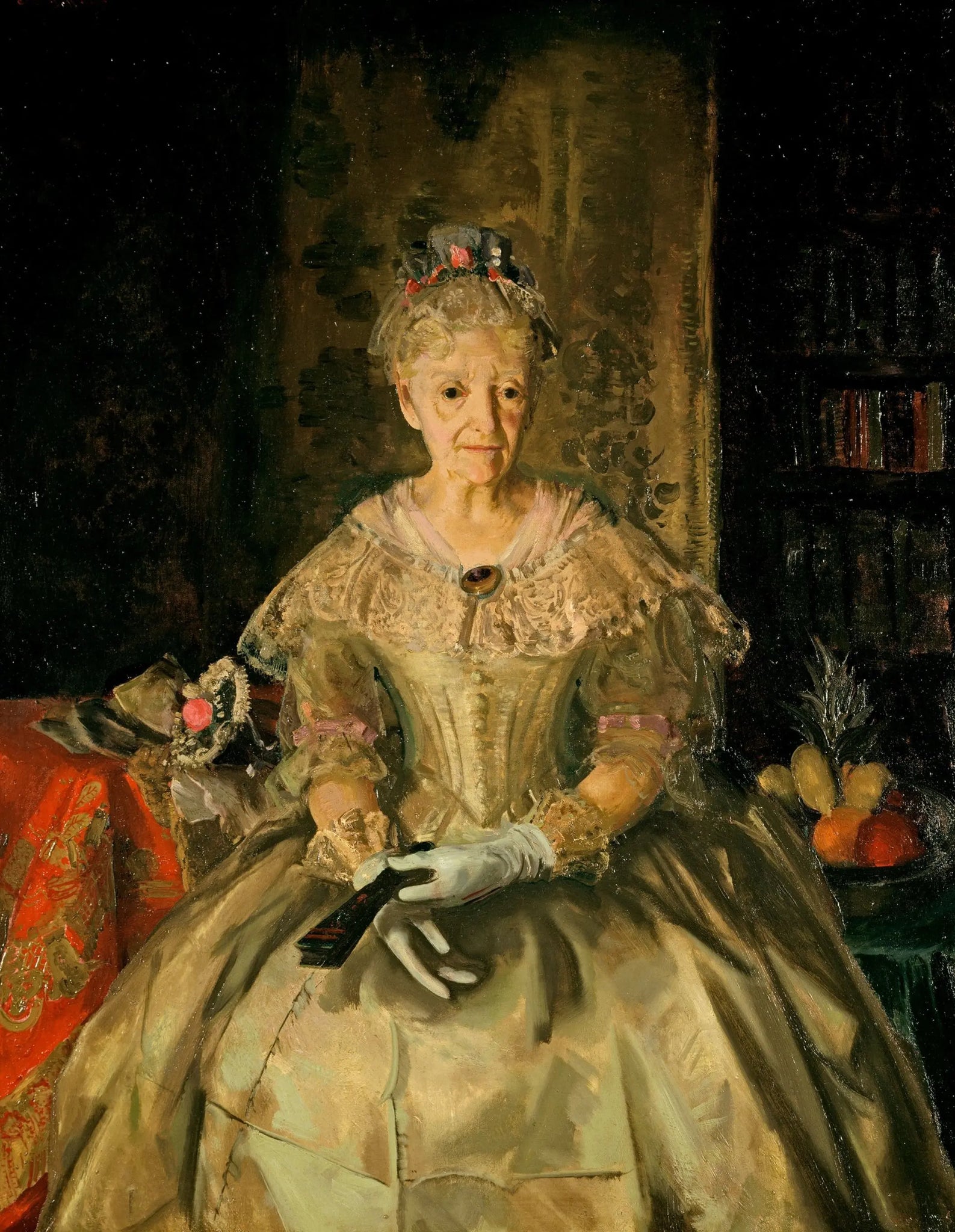 {{ product_title }} Fine Art Print | {{ product_vendor }} Jakero77 George Bellows - Mrs. T. in Cream Silk No. 1 (1919) - 17" x 22" Fine Art Print Art Print  Jakero77