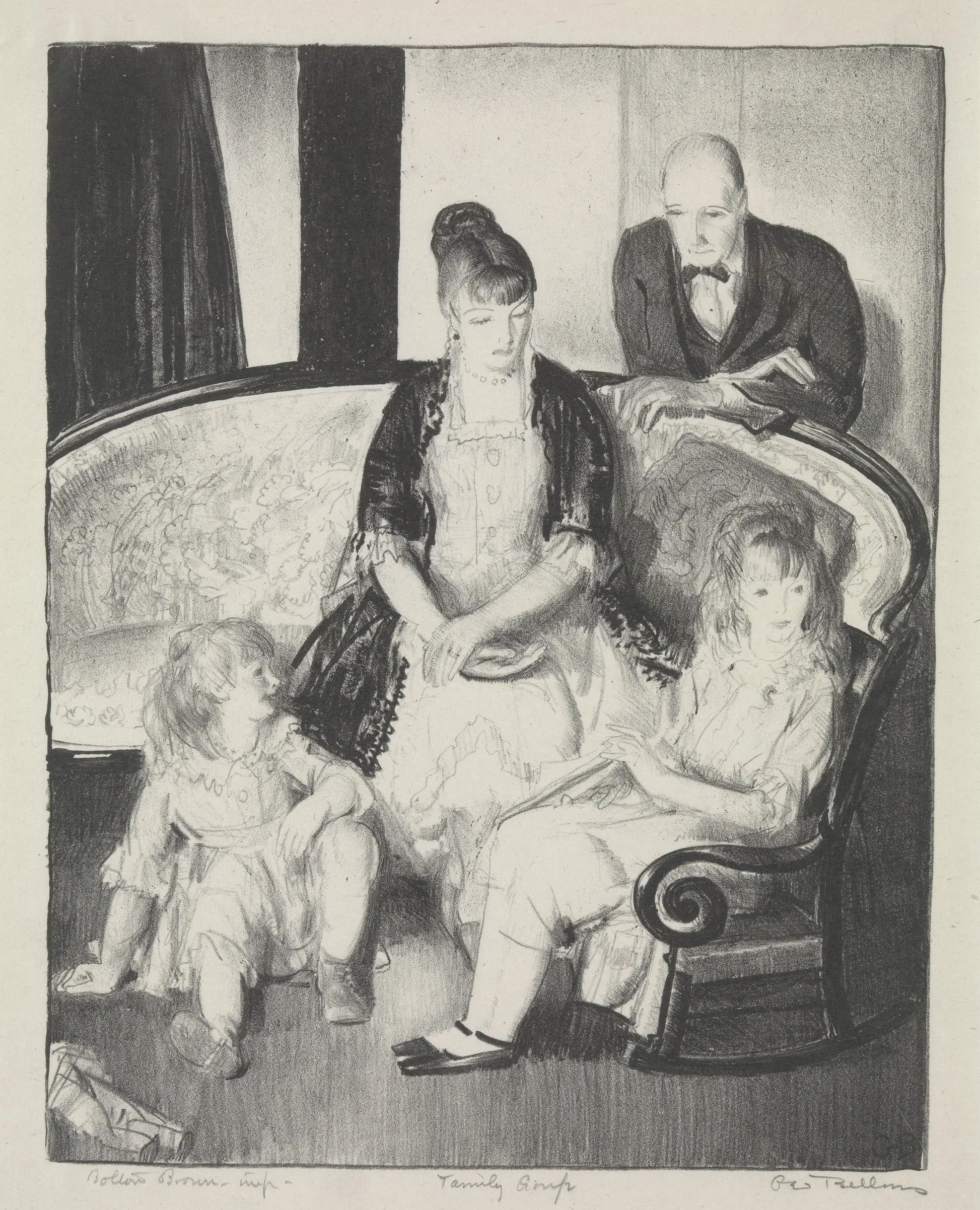 {{ product_title }} Fine Art Print | {{ product_vendor }} Jakero77 George Bellows - My Family, Second Stone (1921) Signed - 17" x 22" Fine Art Print Art Print  Jakero77