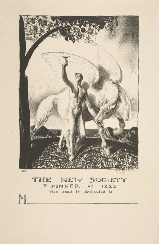 {{ product_title }} Fine Art Print | {{ product_vendor }} Jakero77 George Bellows - New Society Dinner Card (1923) Signed - 17" x 22" Fine Art Print Art Print  Jakero77