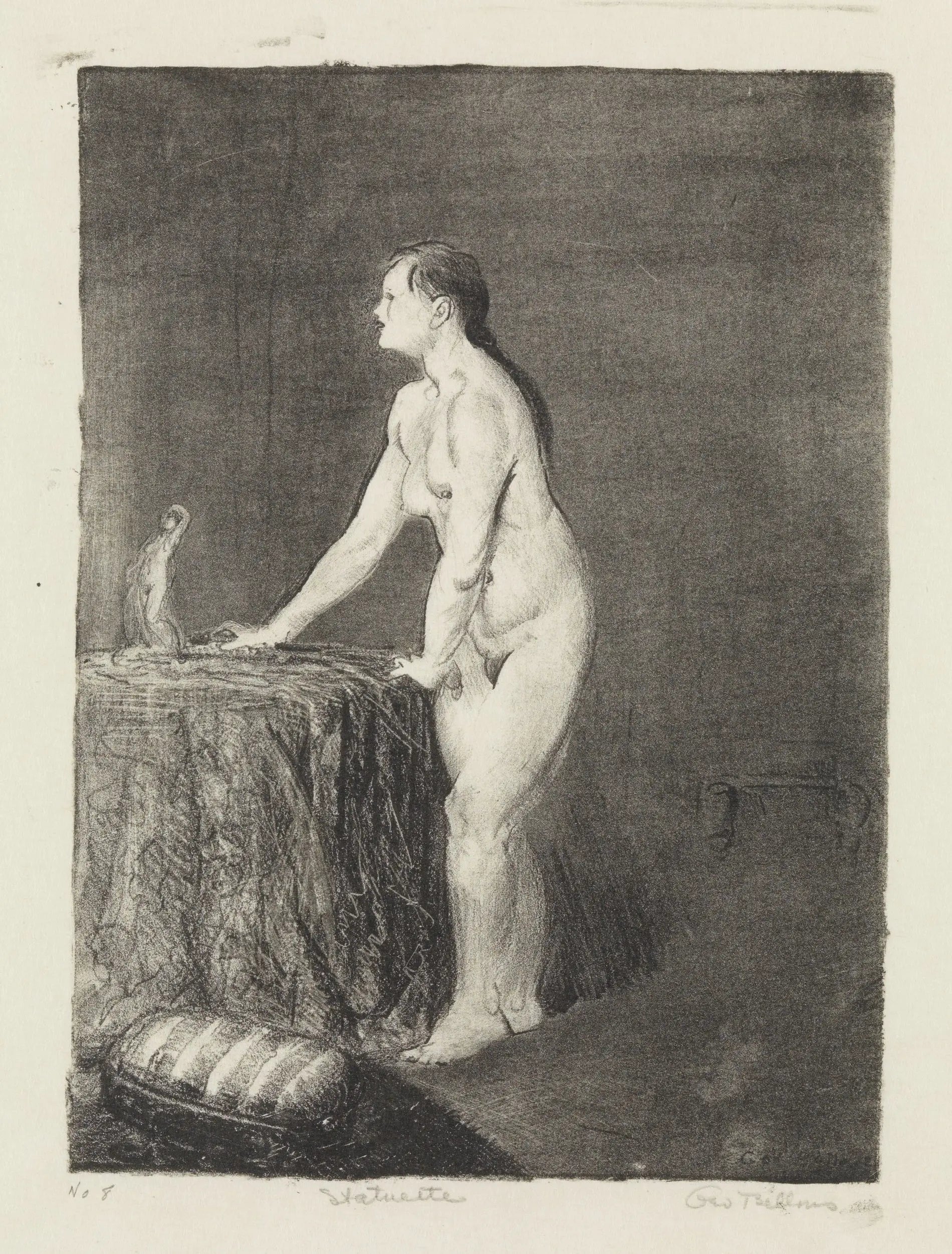 {{ product_title }} Fine Art Print | {{ product_vendor }} Jakero77 George Bellows - Nude Female Statuette (1917) Signed - 17" x 22" Fine Art Print Art Print  Jakero77