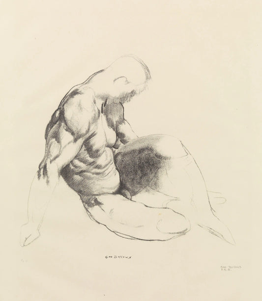 {{ product_title }} Fine Art Print | {{ product_vendor }} Jakero77 George Bellows - Nude Male Torso Sketch (1916) Signed - 17" x 22" Fine Art Print Art Print  Jakero77