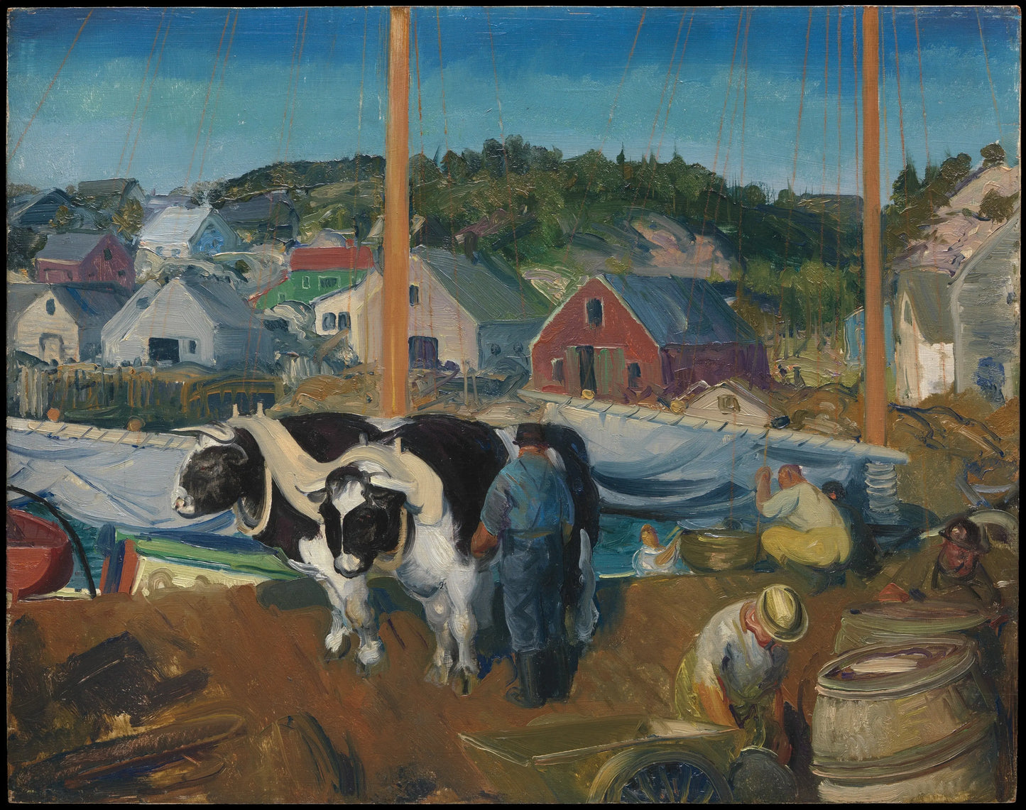 {{ product_title }} Fine Art Print | {{ product_vendor }} Jakero77 George Bellows - Ox Team, Wharf at Matinicus (1916) - 17" x 22" Fine Art Print Art Print  Jakero77