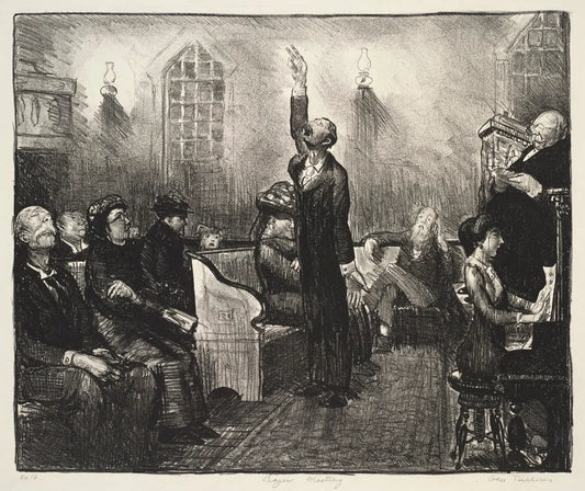 {{ product_title }} Fine Art Print | {{ product_vendor }} Jakero77 George Bellows - Prayer Meeting, First Stone (1916) Signed - 17" x 22" Art Print Art Print  Jakero77