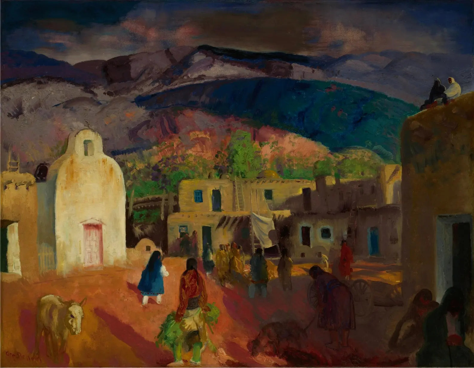 {{ product_title }} Fine Art Print | {{ product_vendor }} Jakero77 George Bellows - Pueblo Tesuque No. 2 (1917) Signed - 17" x 22" Fine Art Print Art Print  Jakero77