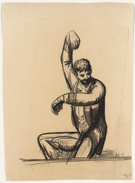 {{ product_title }} Fine Art Print | {{ product_vendor }} Jakero77 George Bellows - Punchinello (1922) Sketch Signed - 17" x 22" Fine Art Print Art Print  Jakero77