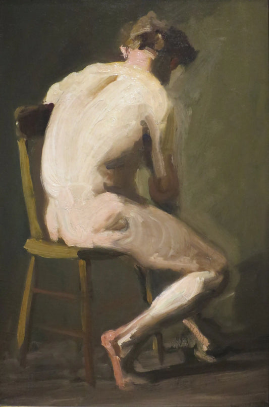 {{ product_title }} Fine Art Print | {{ product_vendor }} Jakero77 George Bellows - Seated Nude on Wooden Chair (1910-11) - 17"x22" Fine Art Print Art Print  Jakero77